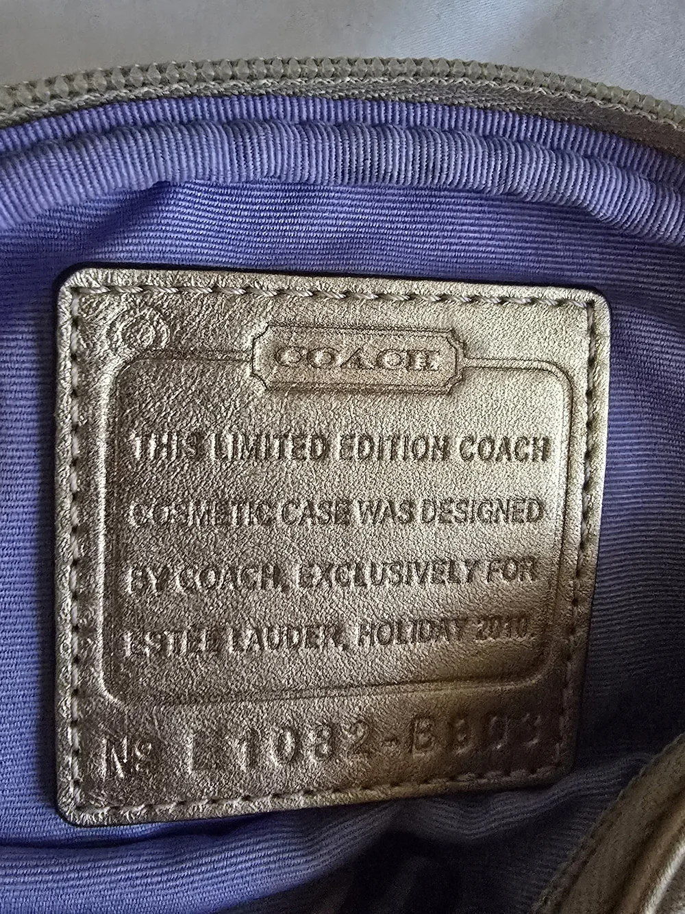Authentic COACH & Estee Lauder Collab Signature C Jacquard Cosmetic Pouch
